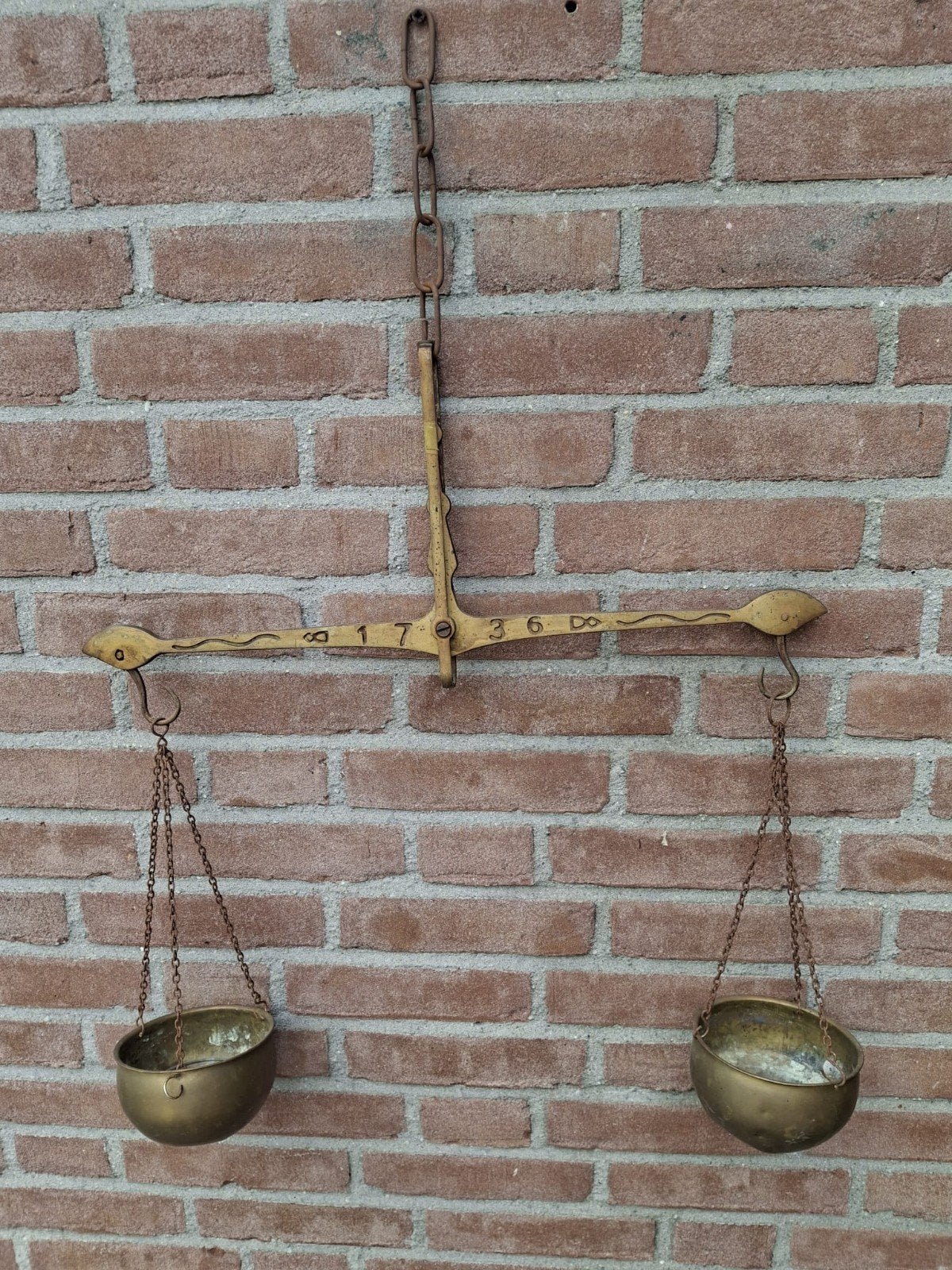 Antieke Weegschaal met Schalen - Decoratief Stuk, Ophalen