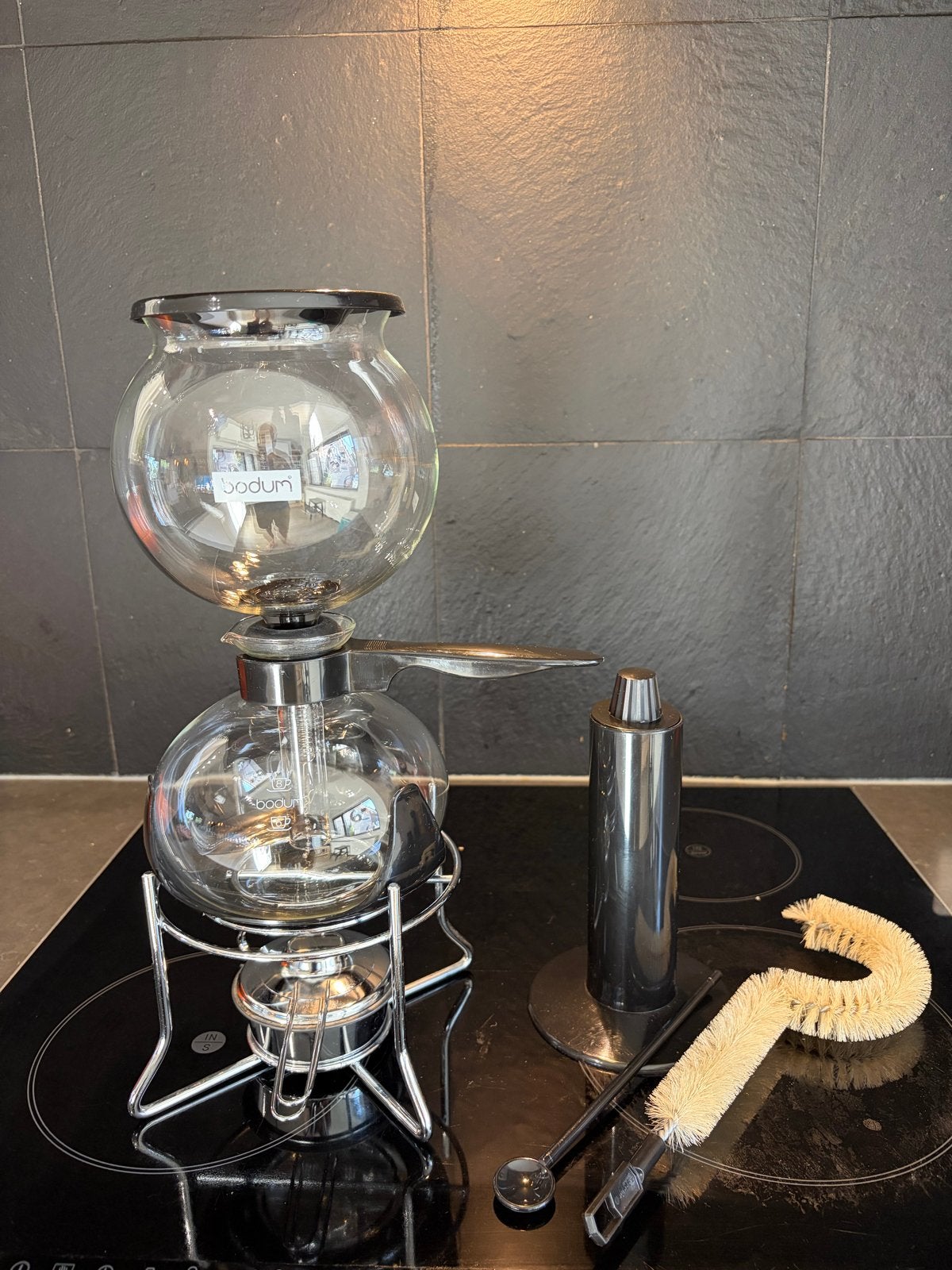 Bodum Pebo Siphon Koffiezetapparaat - Zo goed als nieuw, Ophalen, Overige modellen, Gemalen koffie, Zo goed als nieuw