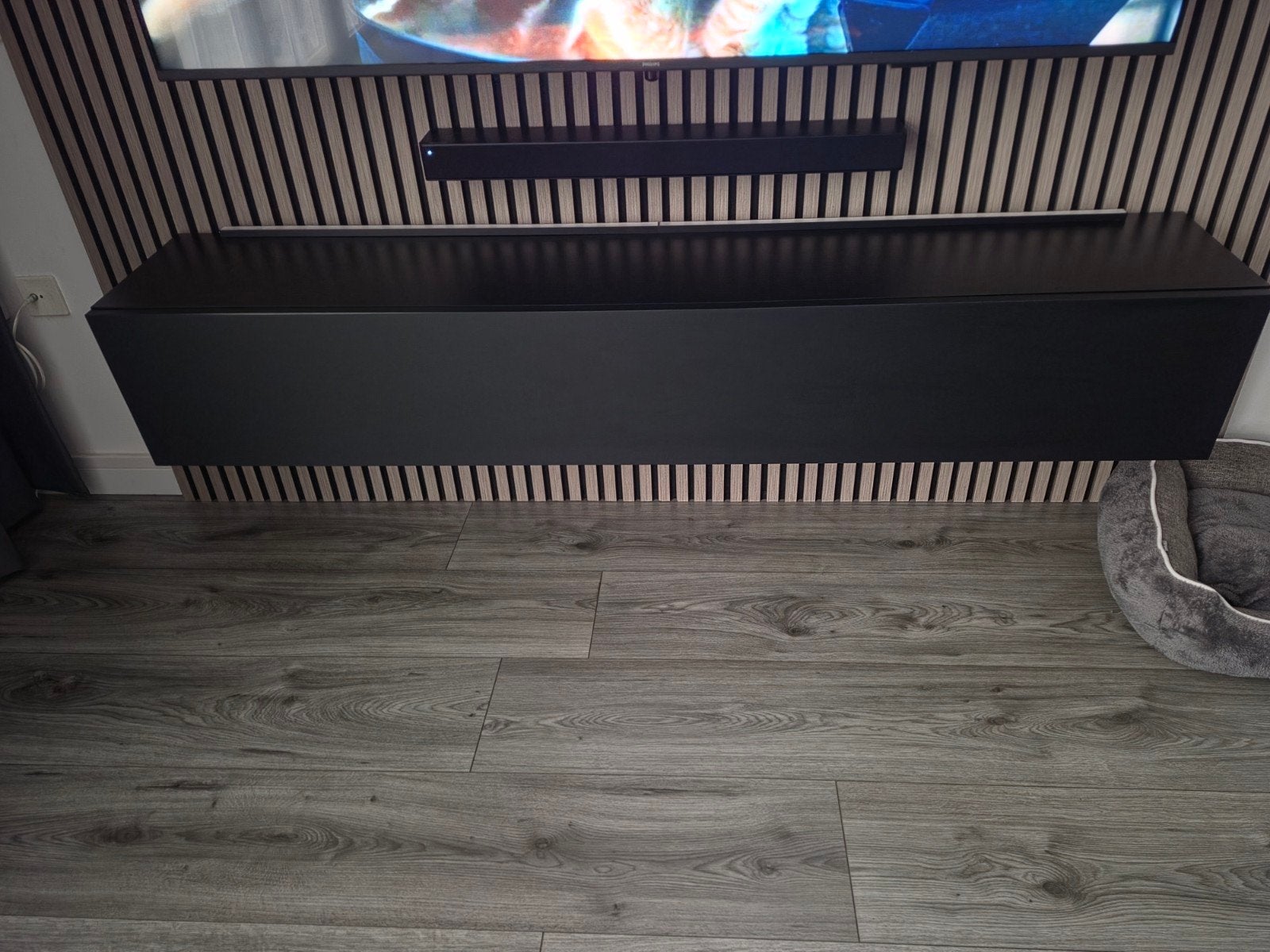 tv kast mat zwart, Ophalen, Zo goed als nieuw, Vrijstaande haard, Elektrische haard