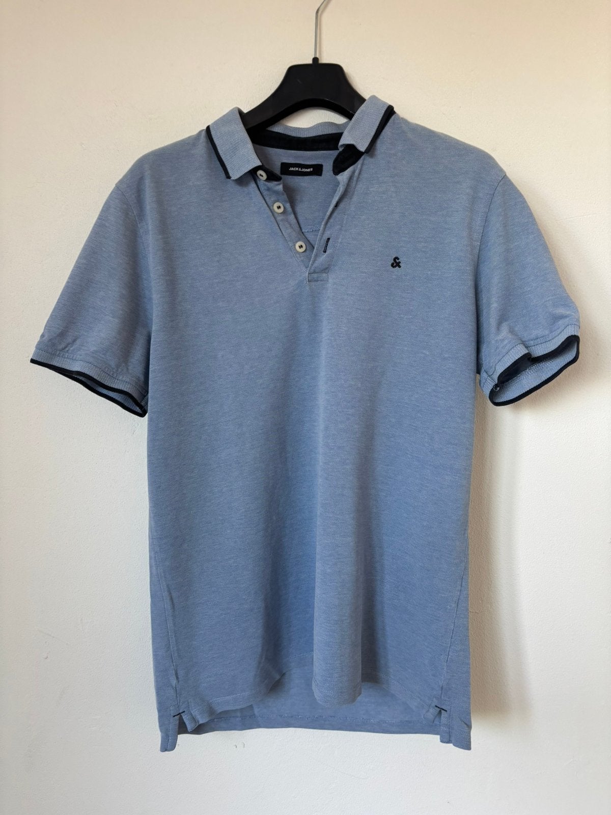 Jack & Jones heren polo maat L en 100% katoen, Kleding | Heren, Polo's, Verzenden, Zo goed als nieuw, Maat 52/54 (L), Blauw