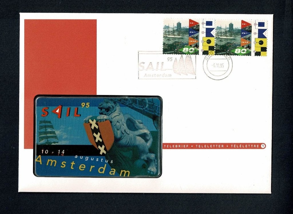 Sail Amsterdam 1995 - Telebrief - Teleletter - telefoonkaart, Verzenden, Zo goed als nieuw, Zeilboot, Overige typen