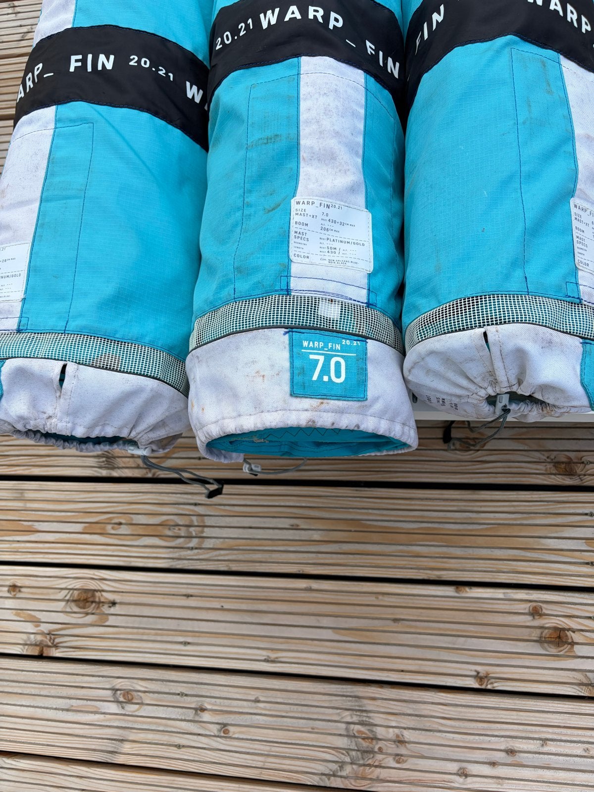 Duotone Warp Fin 2021 zeilen - 7.7, 7.0, 6.2 (ook los), Ophalen, 6.5 m² tot 8 m², Zeil, Duotone