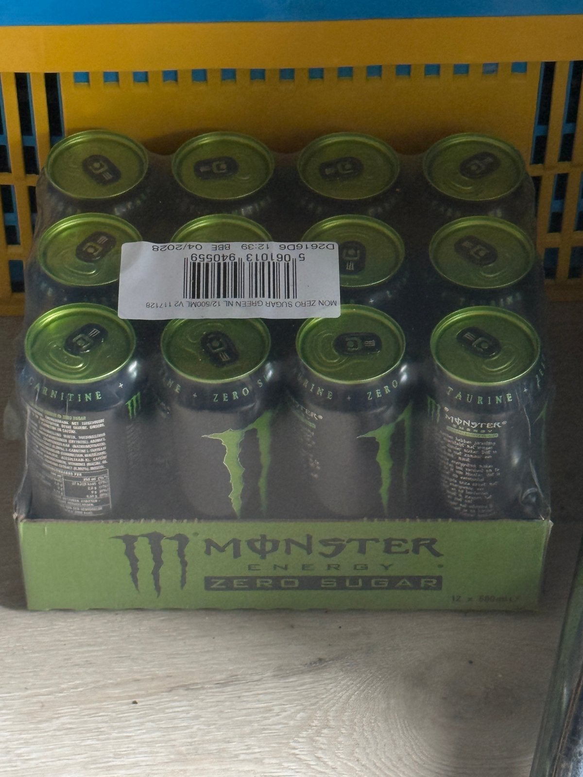 Krat monster energy zero sugar 12 blikken, Ophalen of Verzenden