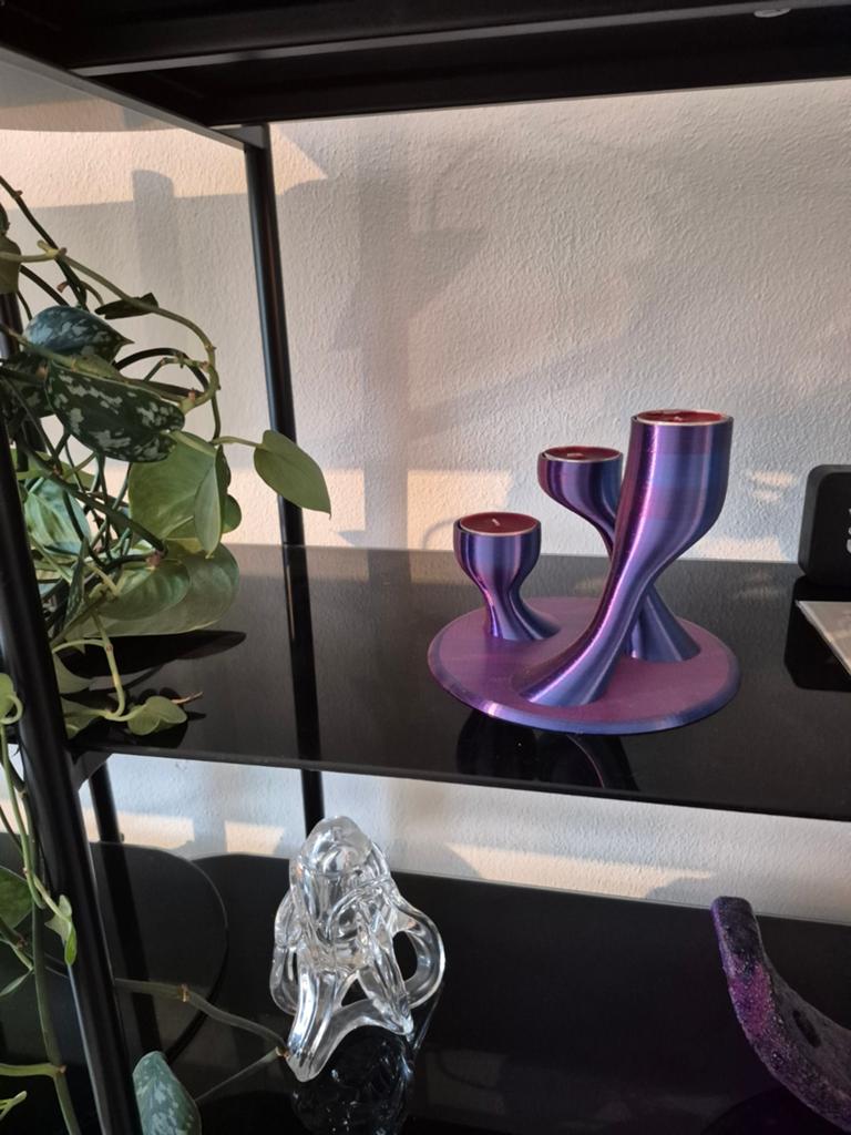 Holografische 3D Geprinte Kandelaar - Uniek Design, Kunststof, Blauw, Nieuw, Ophalen of Verzenden