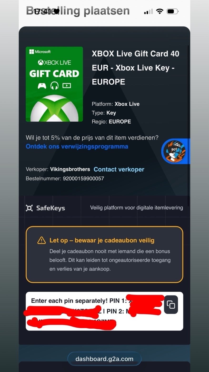 XBOX Live Gift Card 40 EUR - Digitale Code, Tickets en Kaartjes, Eén persoon, Cadeaubon, Overige typen