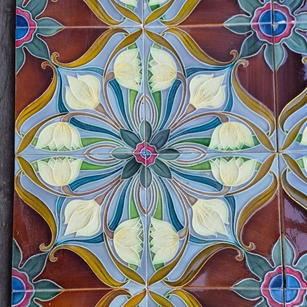 160 jugendstil wandtegels, vierpas, prachtige kleuren, Ophalen