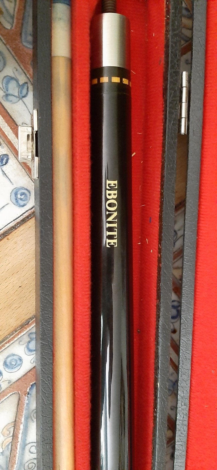 Ebonite biljartkeu met koffer, Ophalen of Verzenden, Keu of Ballen