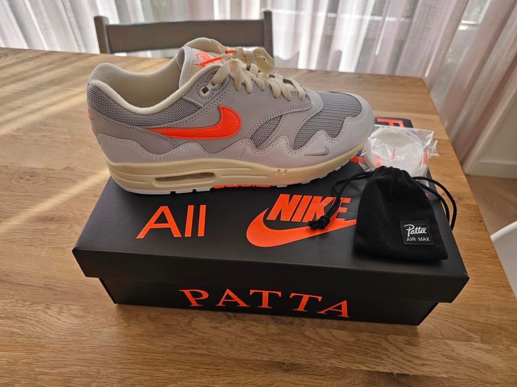 Nike Air Max 1 Patta Waves 'White Hyper Crimson' maat 42,5, Ophalen of Verzenden, Nieuw, Wit, Nike