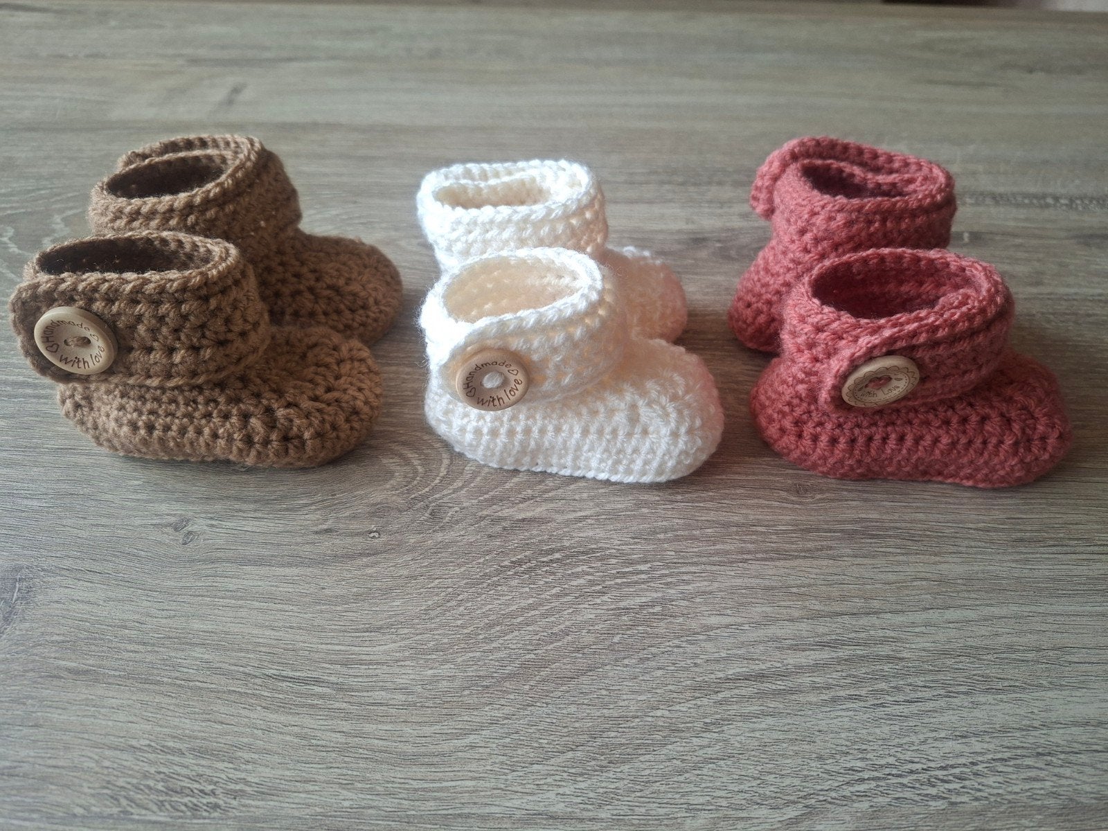 Handgehaakte babyslofjes - Diverse kleuren, Slofjes, Jongetje of Meisje, Handgemaakt, Nieuw