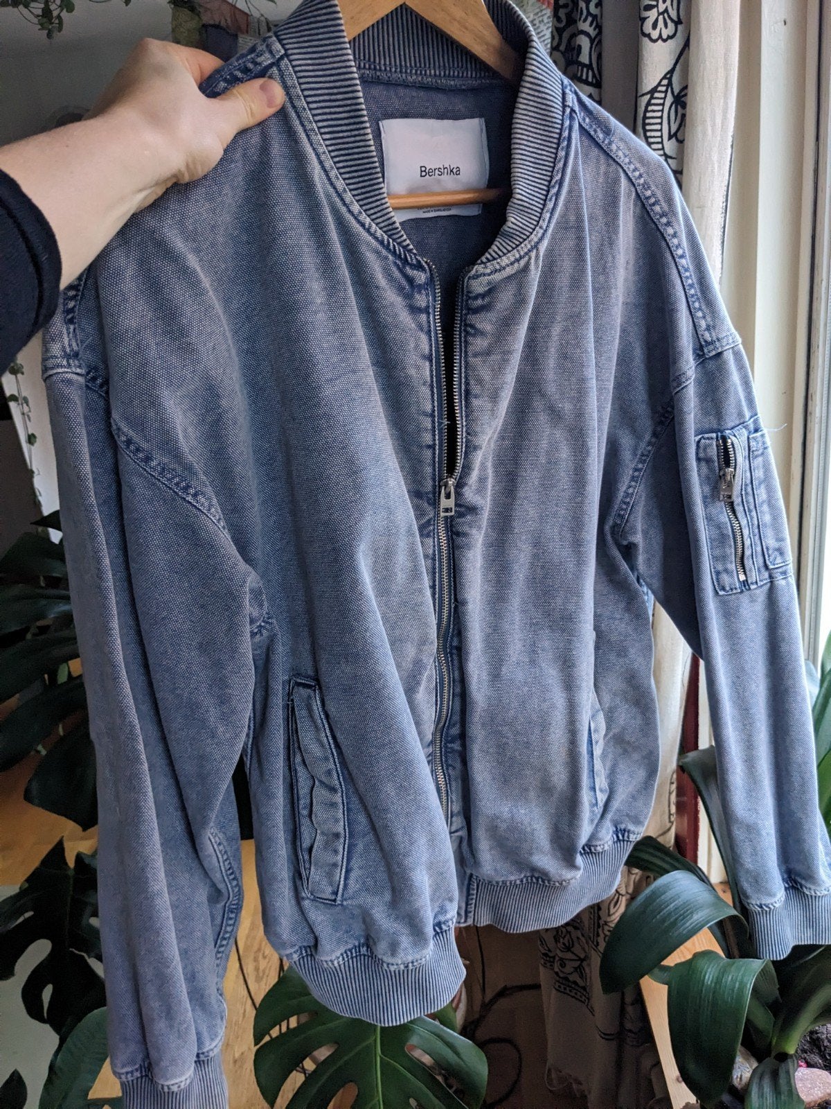 Bershka spijker bomberjack maat M - is zeer goede staat, Maat 38/40 (M), Blauw, Zo goed als nieuw, Bershka
