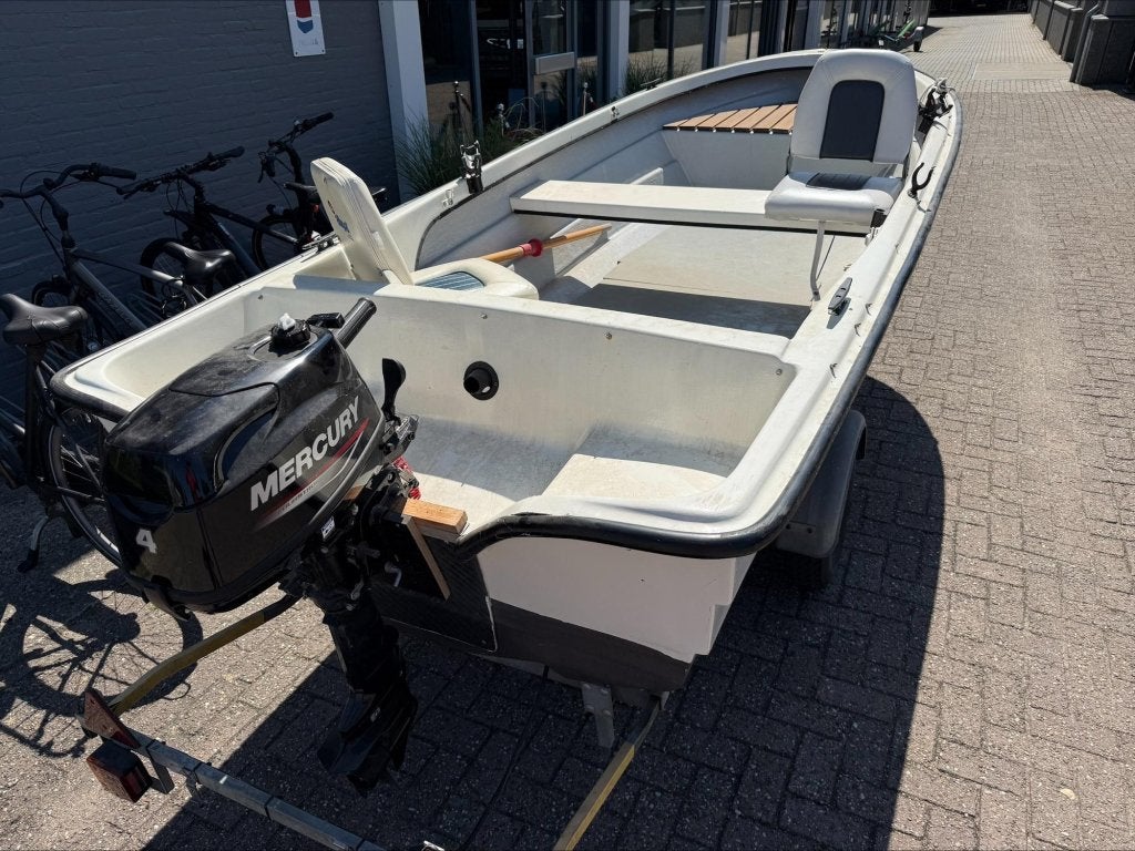 Placom 400 open met bijna nieuwe Mercury 4pk 4-takt, Watersport en Boten, Rubberboten, Overige merken, Gebruikt, 4 m, 0 cm