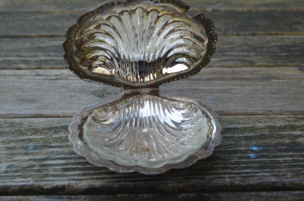 Schelpvormig doosje verzilverd, Antiek en Kunst, Curiosa en Brocante, Ophalen of Verzenden