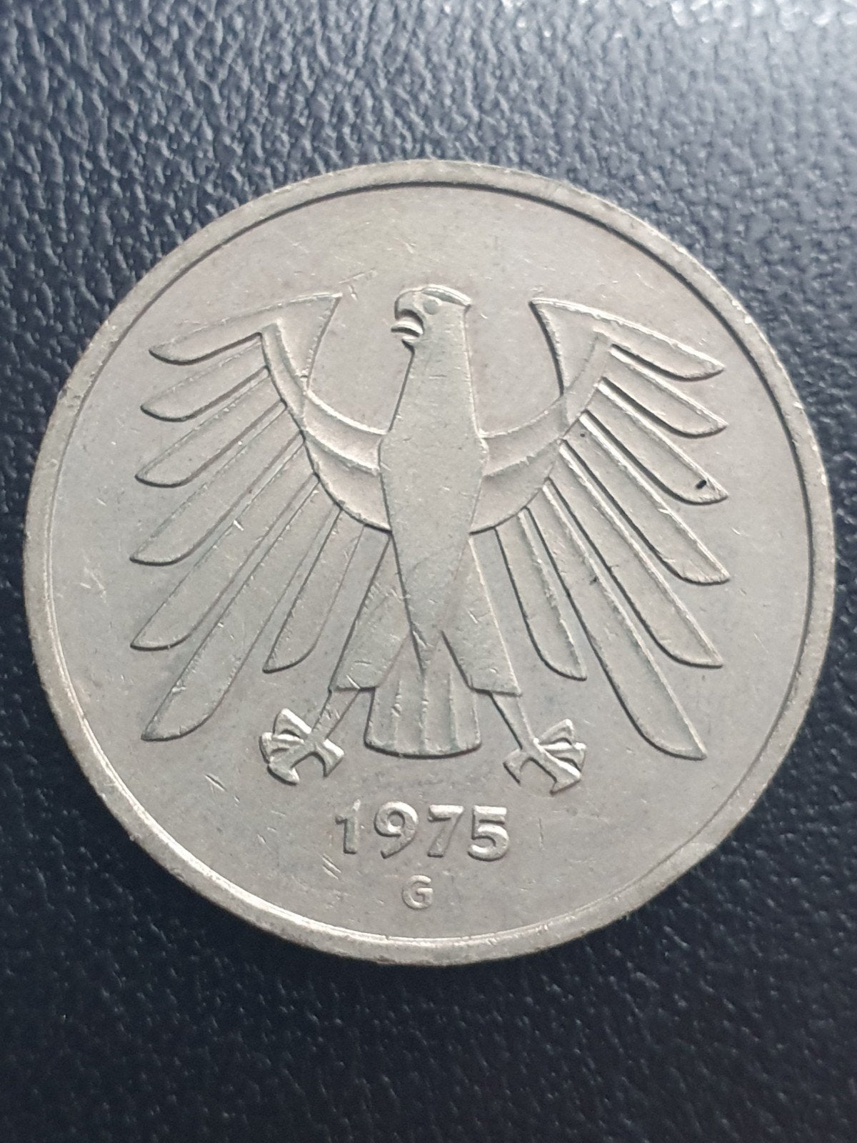 5 Mark munt uit 1975 G Duitsland., Postzegels en Munten, Munten | Europa | Niet-Euromunten, Ophalen of Verzenden, Duitsland, Losse munt