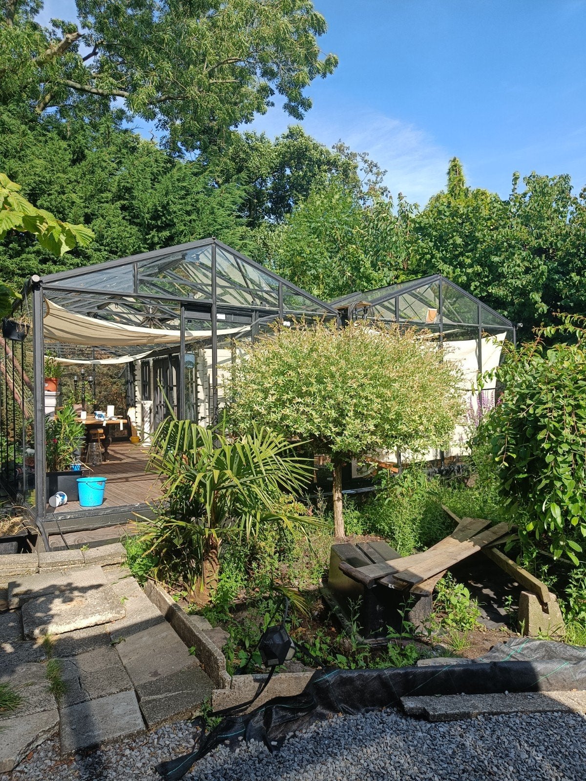 Tuinkas 8x6 meter met eventueel blokhut, Ophalen, 3 ramen of meer