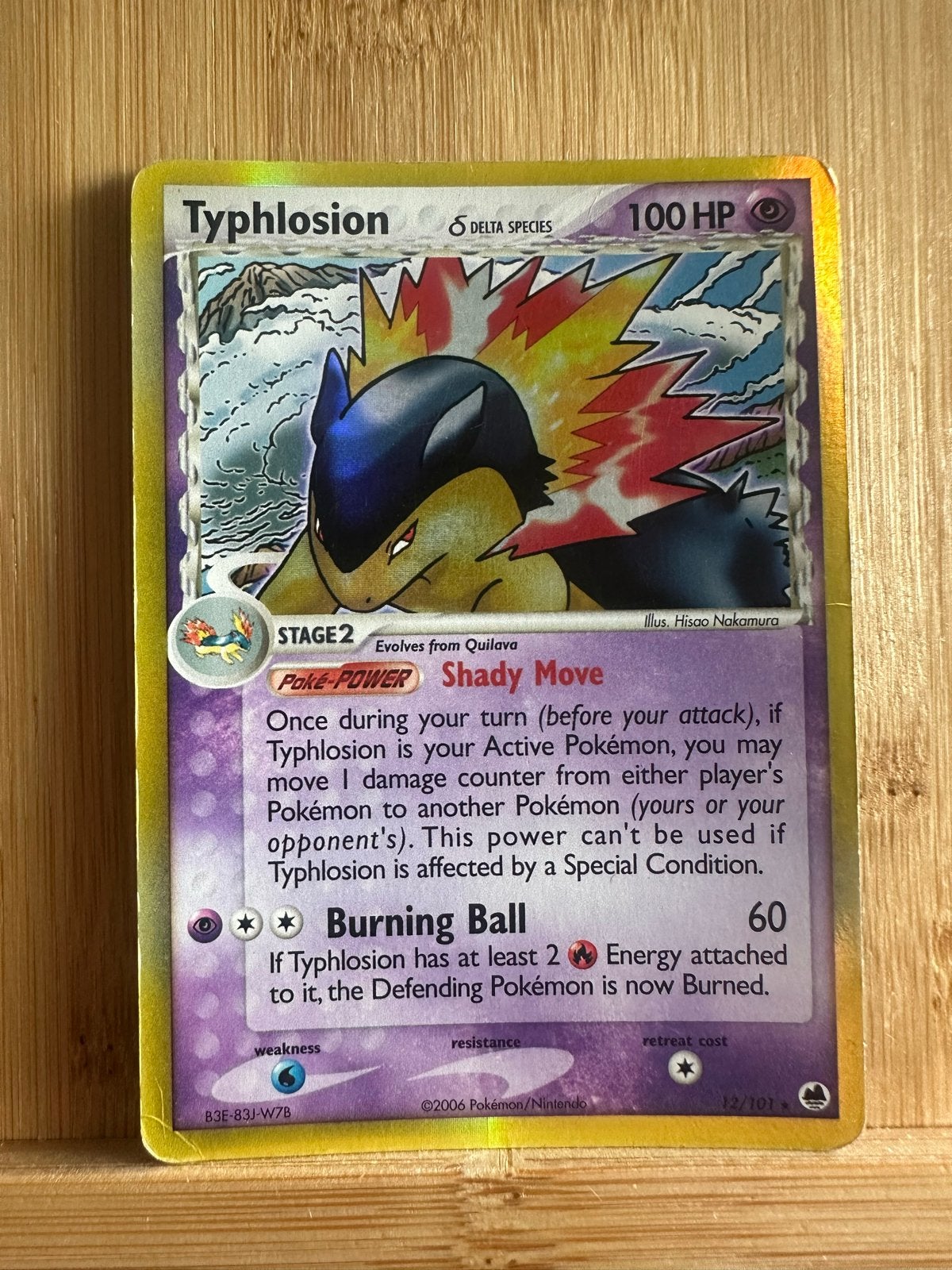 Typhlosion Delta Species Holo Pokémon Kaart 12/101, Verzenden, Gebruikt, Losse kaart, Foil