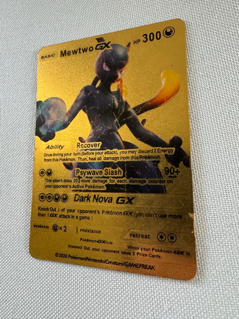 Pokémon Mewtwo GX Dark Nova GX Gouden Kaart, Hobby en Vrije tijd, Verzamelkaartspellen | Pokémon, Ophalen of Verzenden, Zo goed als nieuw