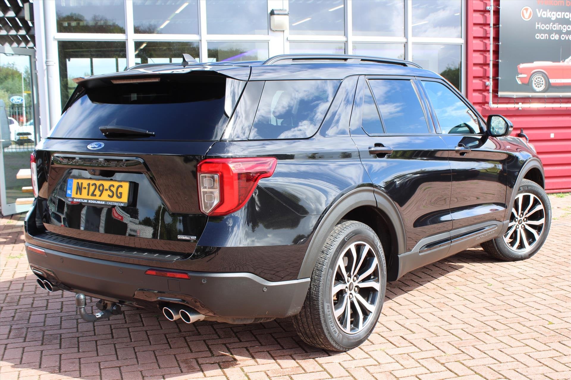 Ford Explorer 3.0 V6 EcoBoost PHEV 457pk Aut ST-Line, Trekha, 12 maanden, 2441 kg, Zwart, Bedrijf