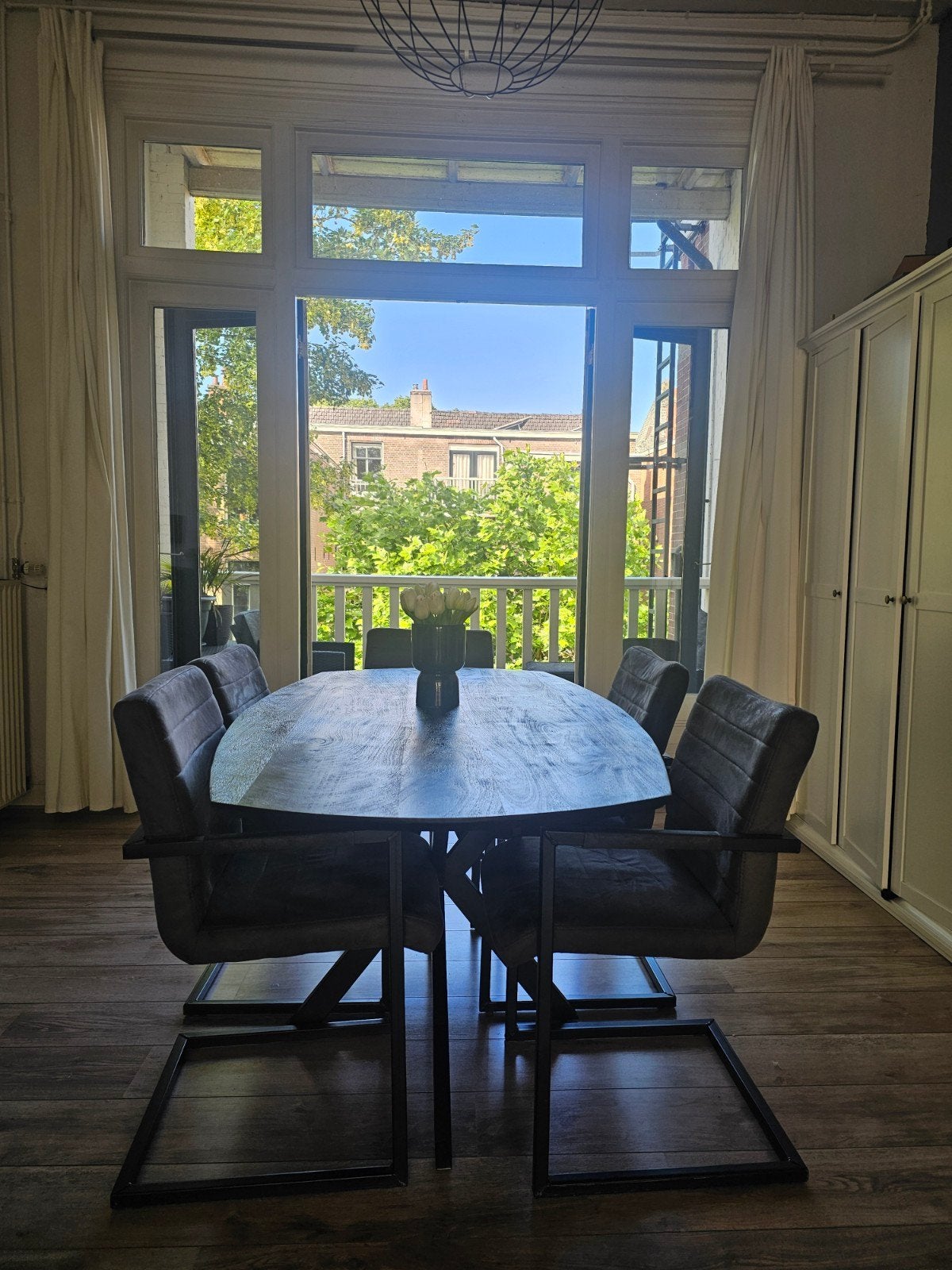 5 Leen Bakker Lizzy eetkamerstoelen - Antraciet/Grijs, Ophalen, Grijs, Vijf, Zes of meer stoelen