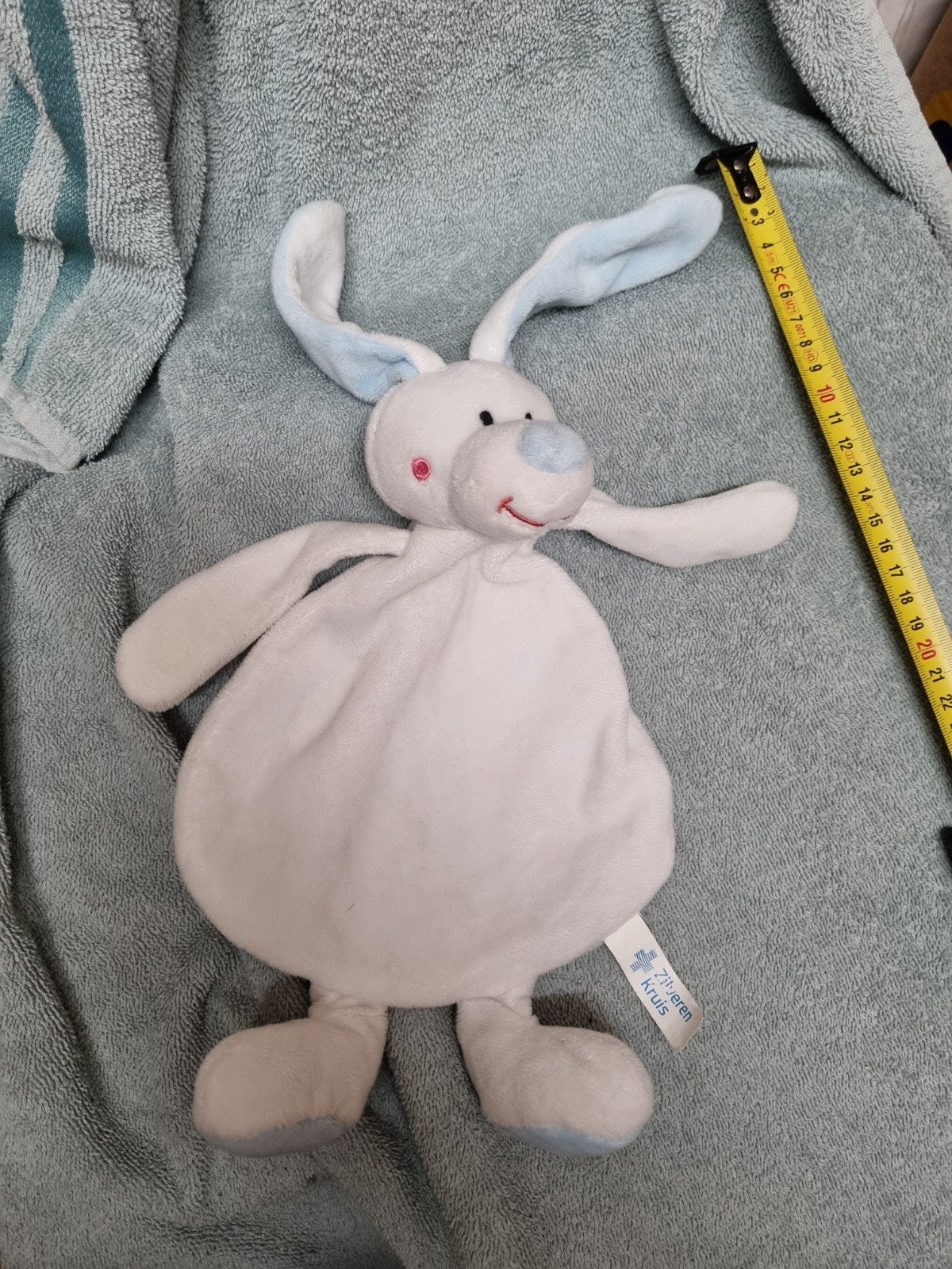 Zilveren kruis konijn knuffel doekje nr 6, Ophalen of Verzenden, Nieuw, Konijn