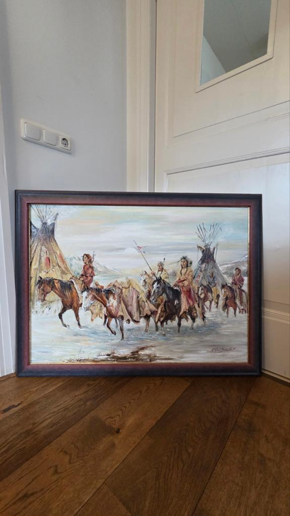 Prachtig indianen schilderij (Strous-Heggers 1993), Ophalen