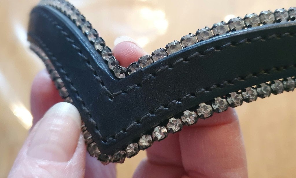 Unieke Döbert V vormige frontriem Swarovski, Ophalen of Verzenden, Full, Frontriem, Dressuur