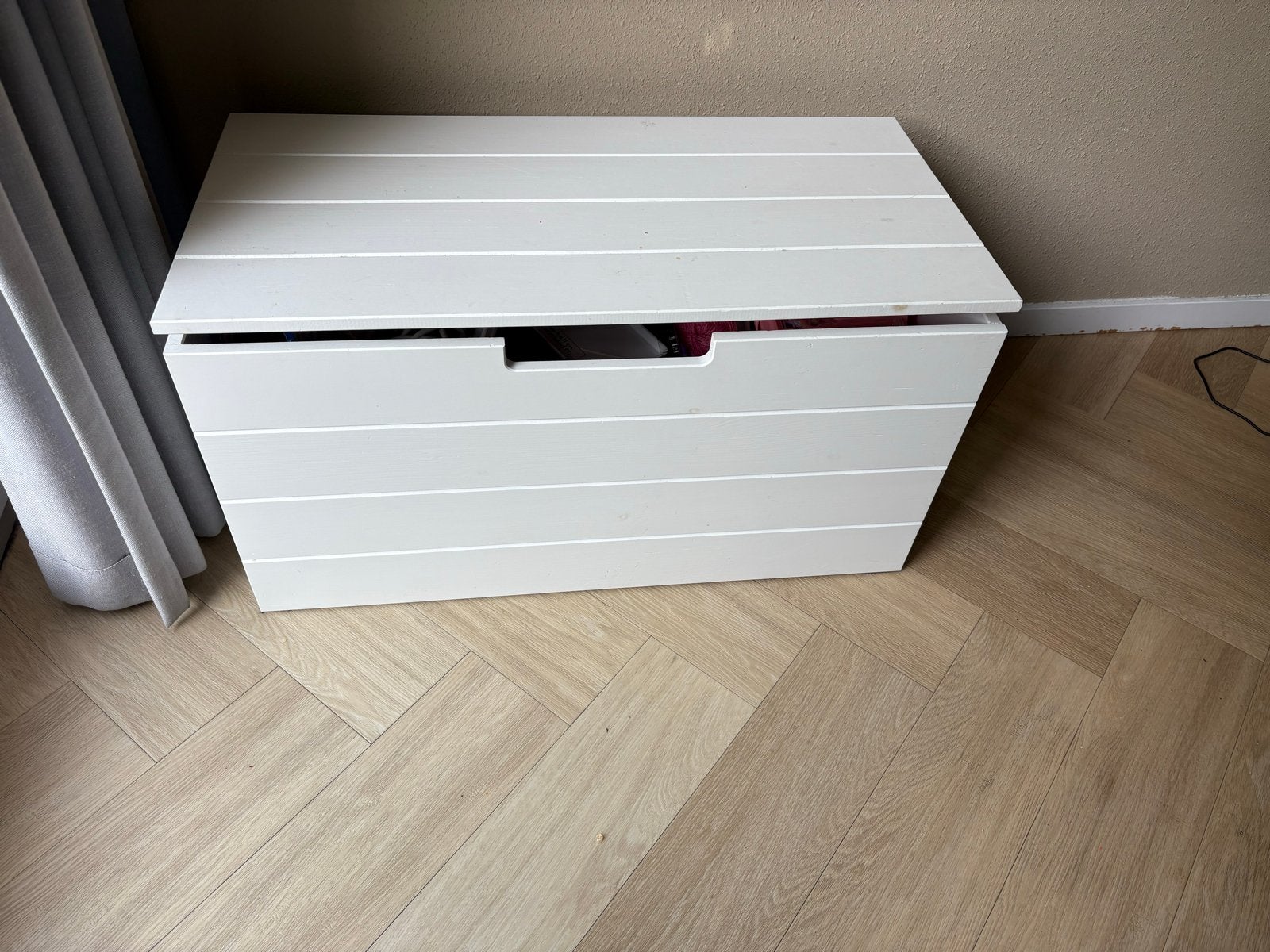 Witte speelgoedkist / opbergkist voor kinderkamer 80x40cm, Ophalen, Gebruikt, Jongen of Meisje