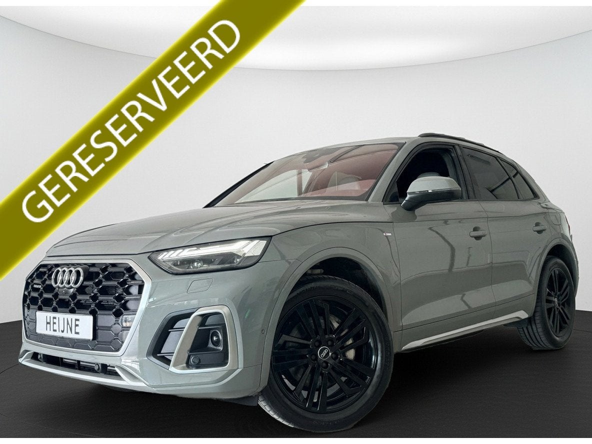 Audi Q5 55 TFSIe 367PK HYBRID QUATTRO S-LINE SPORT LEDER/360, Auto's, Automaat, Gebruikt, Zwart, 4 cilinders