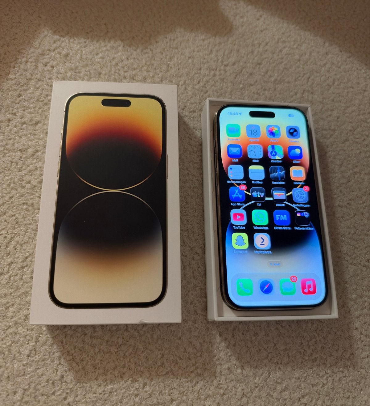 Iphone 14 pro 128gb goud met doos, 78 %, Ophalen of Verzenden, Goud, 128 GB