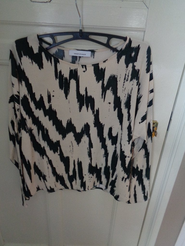 SAMSOE SAMSOE t'shirt: mt 42, Beige, Maat 42/44 (L), Ophalen of Verzenden, Zo goed als nieuw
