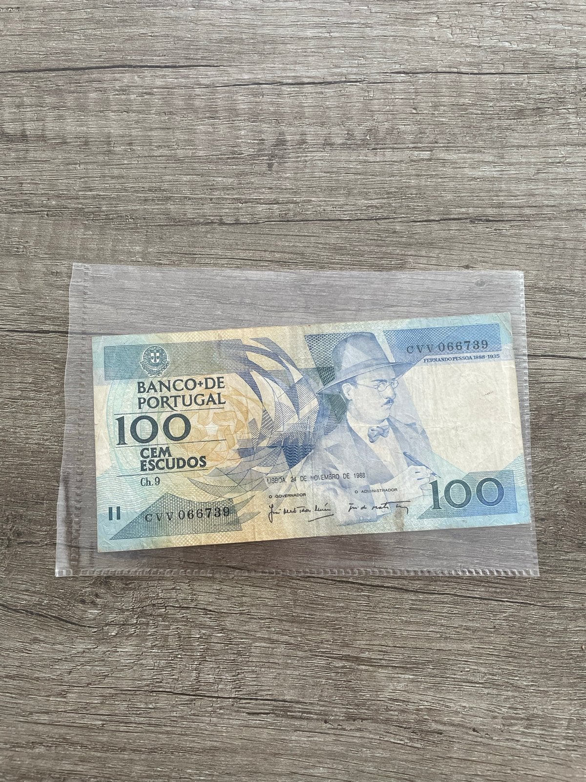 Portugal 100 Escudos biljet 1968, Postzegels en Munten, Ophalen of Verzenden, Portugal, Los biljet