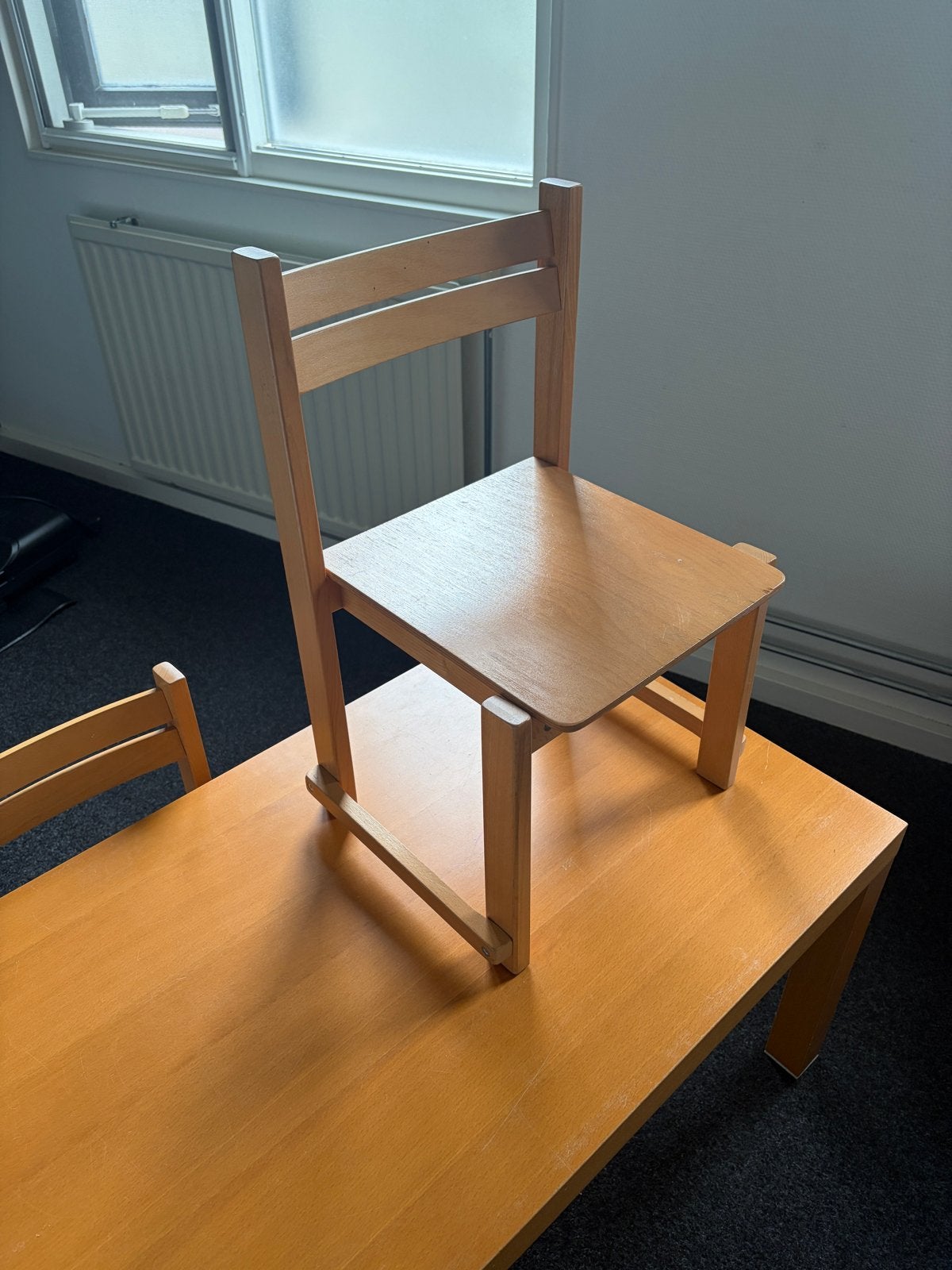 Houten kinderstoel en tafel set, Ophalen, Gebruikt, Tafel(s) en Stoel(en)