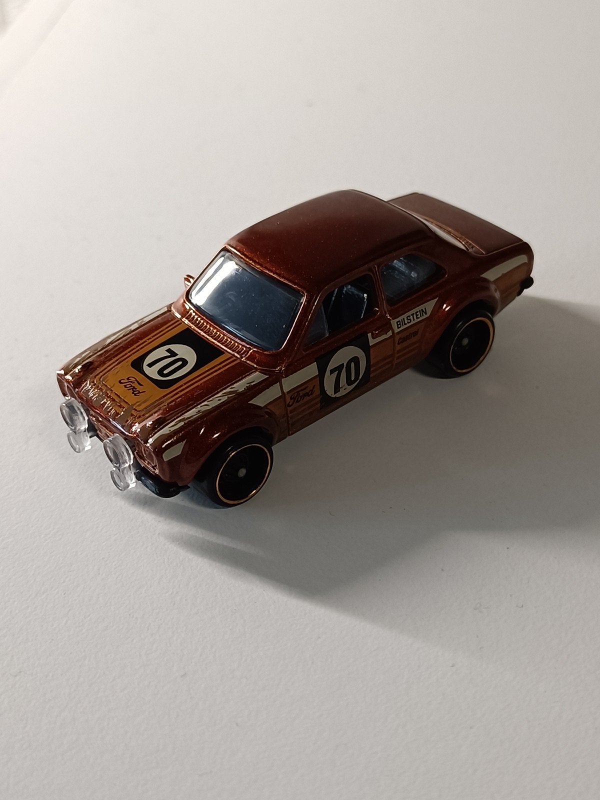 Hot Wheels Ford Escort RS1600 - Bruin met '70' opdruk, Ophalen of Verzenden, Zo goed als nieuw, Overige typen