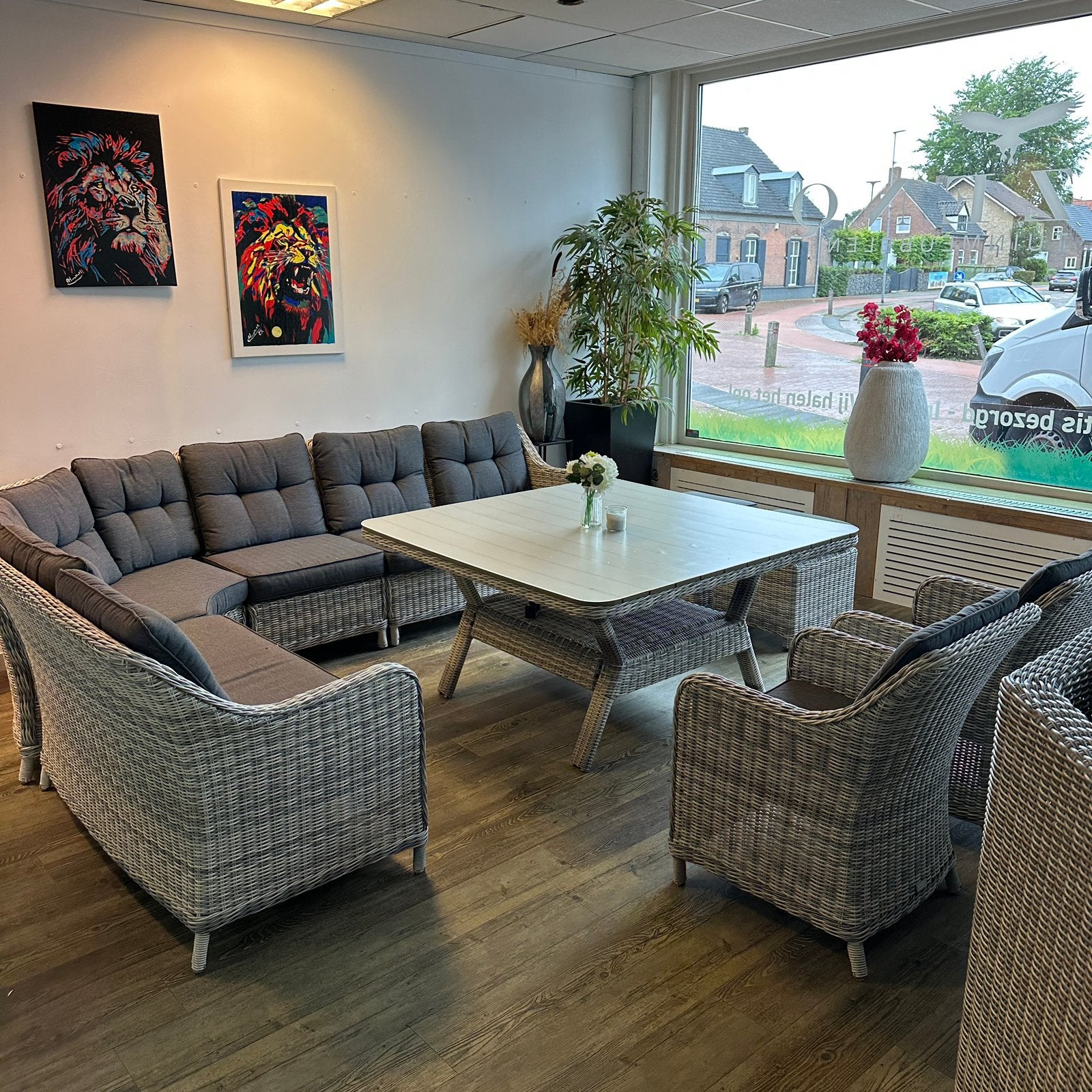 XL Wicker Dining Loungeset / Tuinset + 2 Stoelen, Gebruikt, Verzenden, ., .