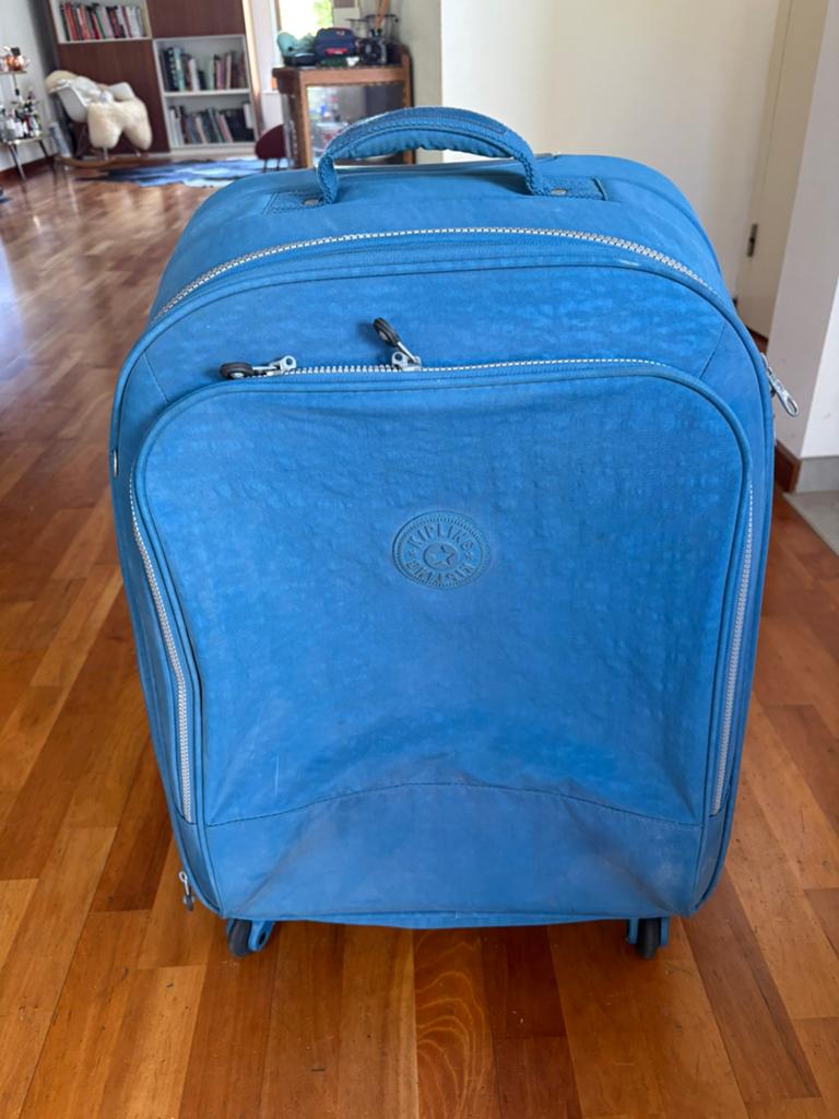 Kipling medium koffer, turquoise, 40 tot 60 cm, Blauw, Ophalen of Verzenden, Zo goed als nieuw