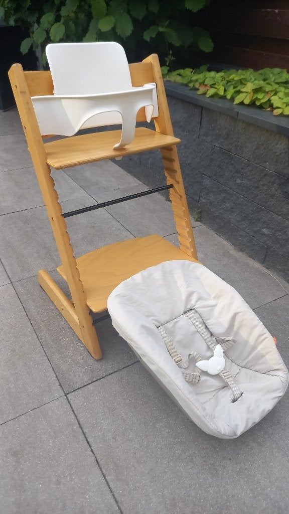 Stokke Tripp Trapp stoel, met newbornset en babyset, Ophalen, Gebruikt, Meegroeistoel, Stoelverkleiner
