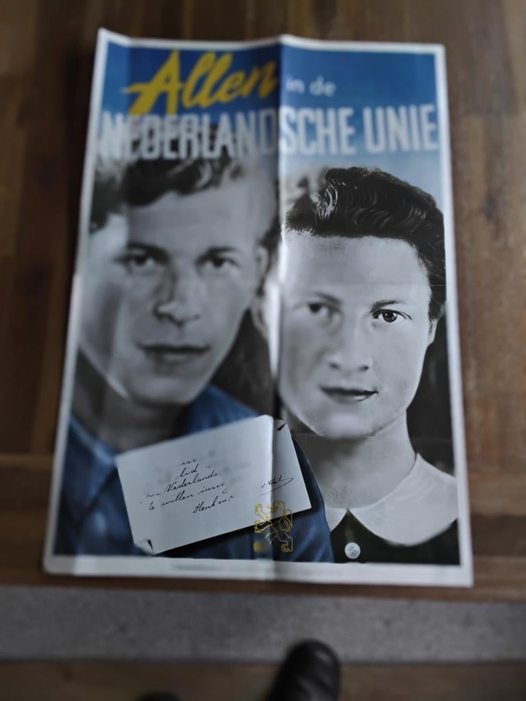Propaganda Poster,  Allen in de Nederlandse Unie., Verzamelen, Ophalen of Verzenden, Nederland, Foto of Poster