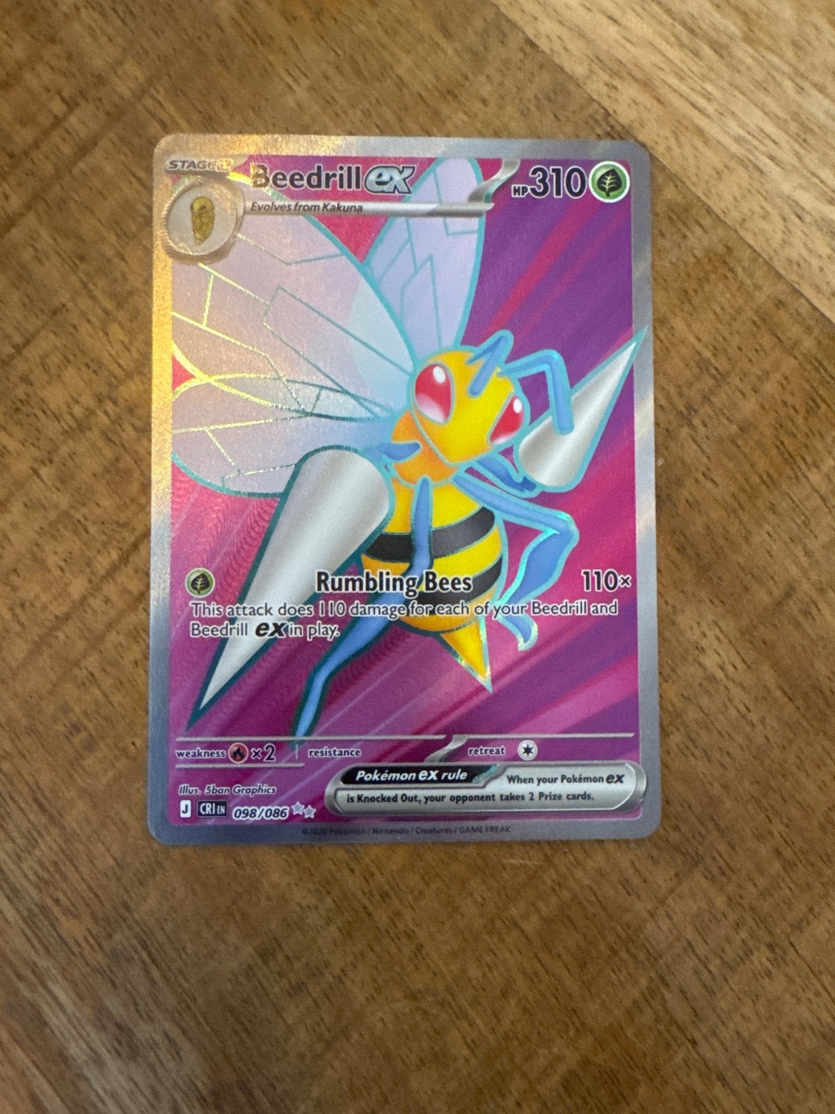 Beedrill ex 058/086 Full Art Pokémon kaart, Verzenden, Zo goed als nieuw, Losse kaart