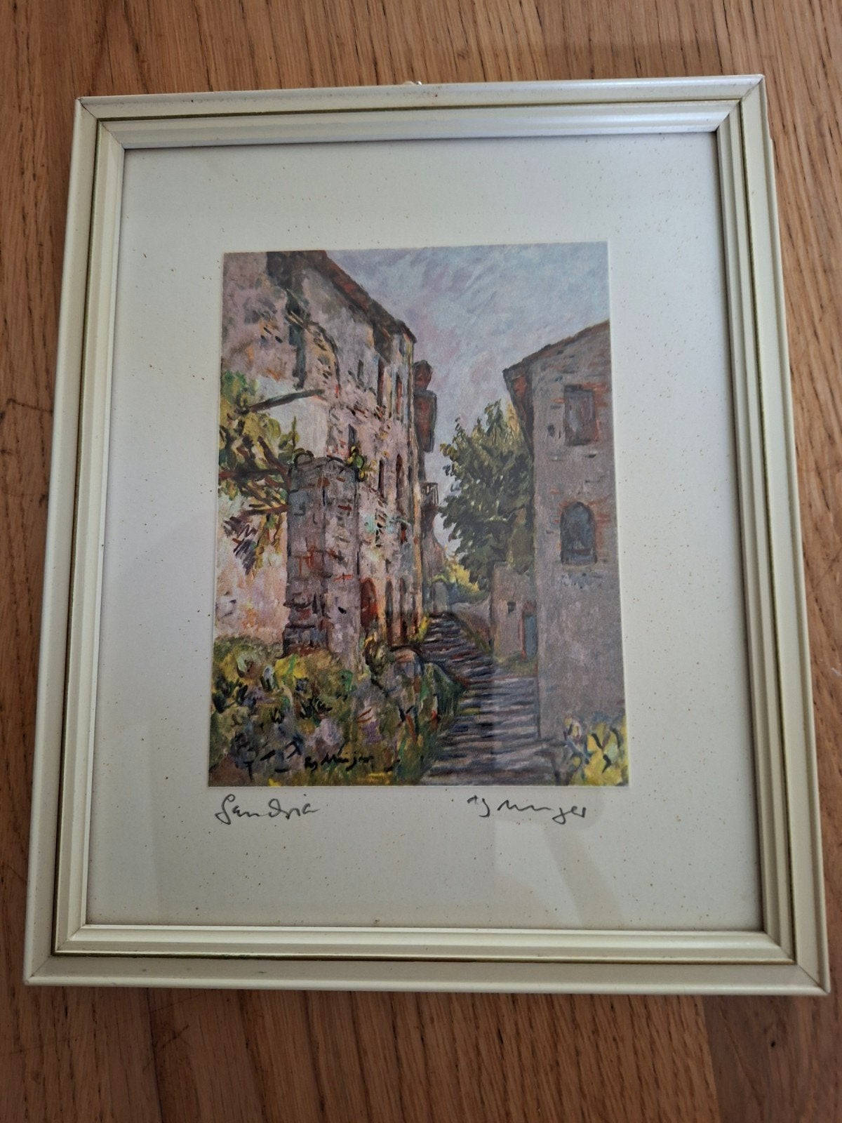 Sfeervol schilderij van een Italiaans dorpsgezicht, Realistisch, Ophalen of Verzenden, Olieverf, Gesigneerd