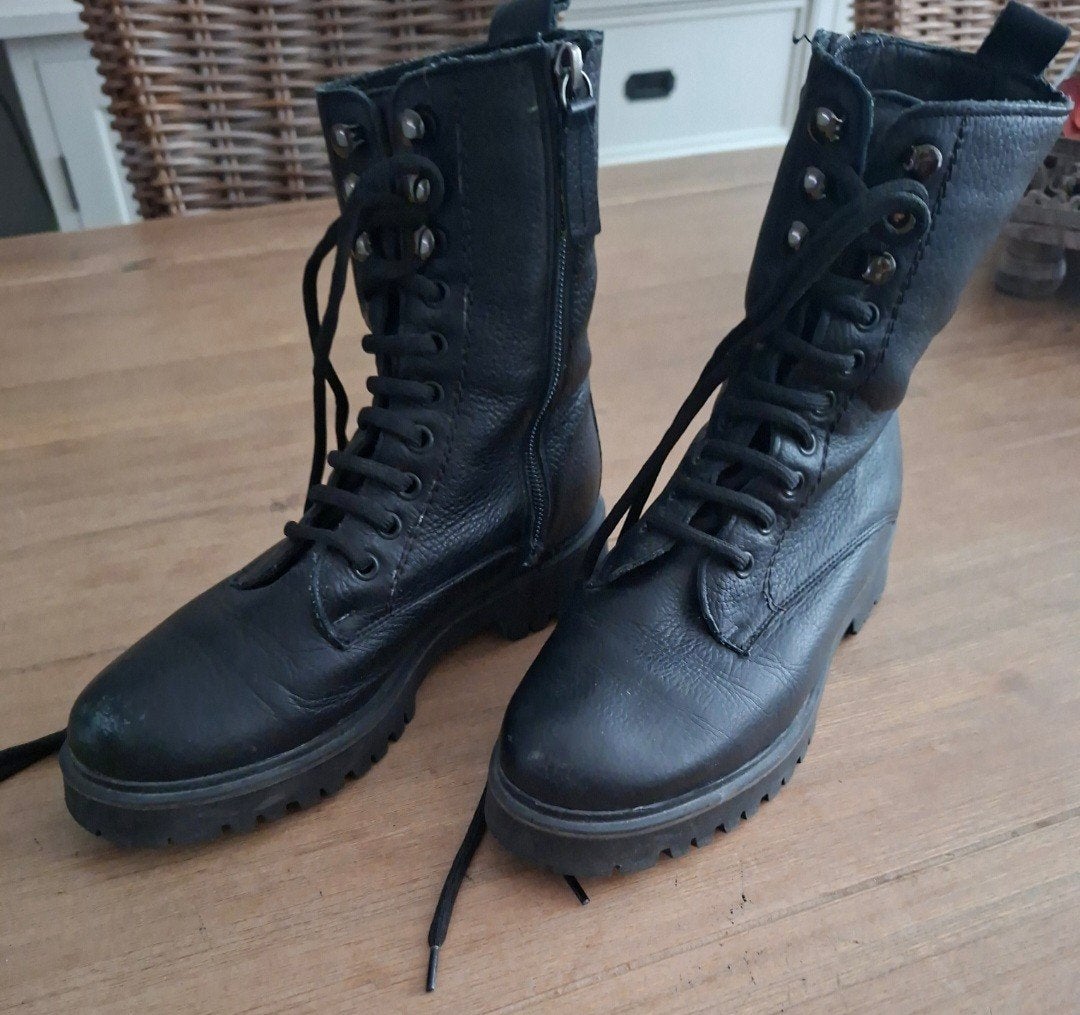 Linea Zeta (Nelson) mt 37 Stoere zwarte veterboots, Verzenden