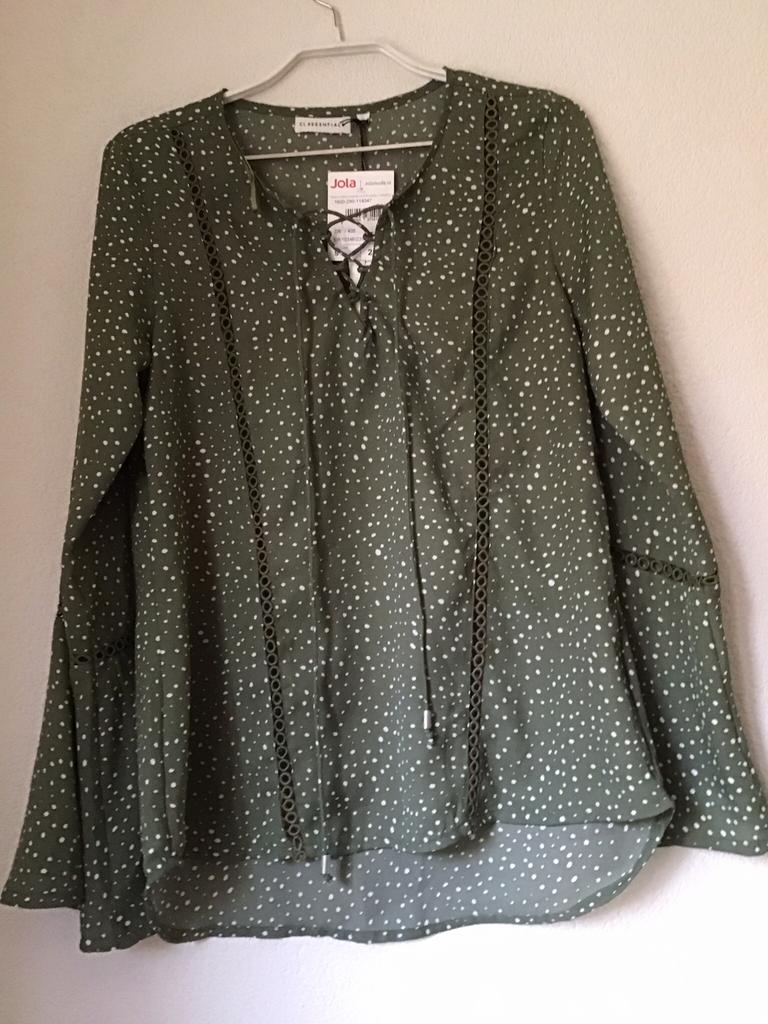 Nieuwe CL Essentials Blouse groen wit noo maat S, Ophalen of Verzenden, Nieuw, Maat 36 (S), Groen