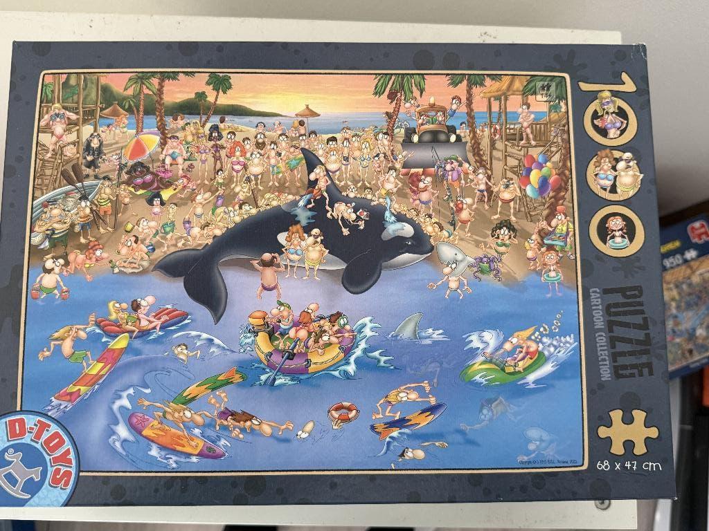 Cartoon puzzel 1000 stukjes, Ophalen of Verzenden, 500 t/m 1500 stukjes, Zo goed als nieuw, Legpuzzel
