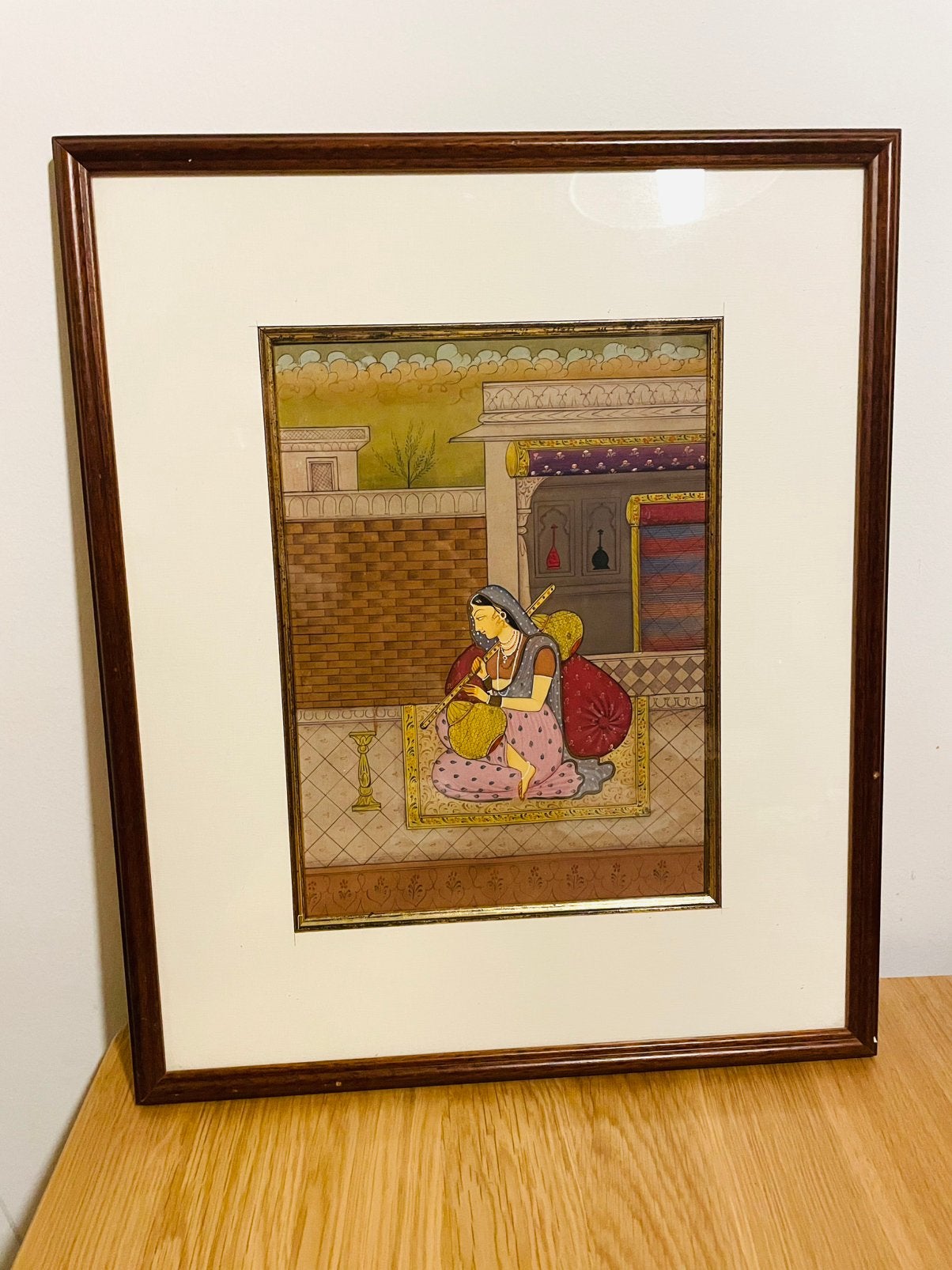 India miniatuur schilderij mughal, Schilderij, Ophalen of Verzenden, Papier/karton, Meerkleurig