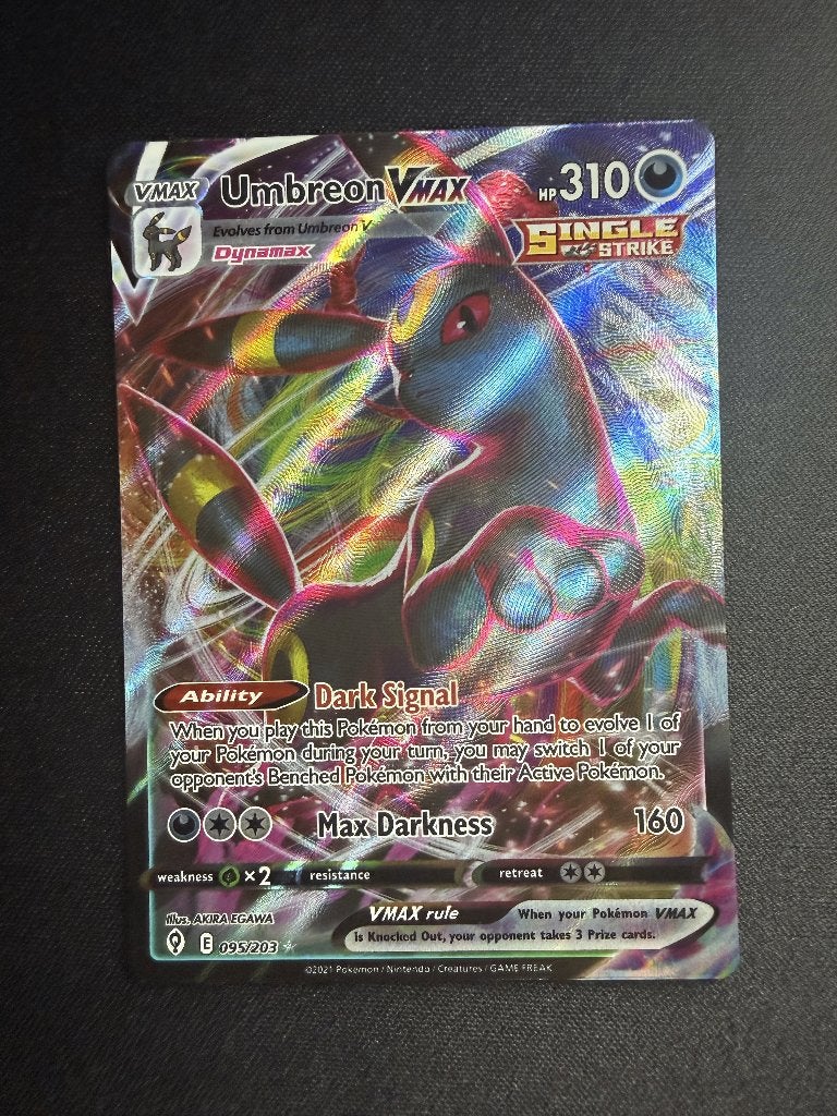 Umbreon VMAX EVS 095/203, Hobby en Vrije tijd, Ophalen of Verzenden, Zo goed als nieuw, Losse kaart