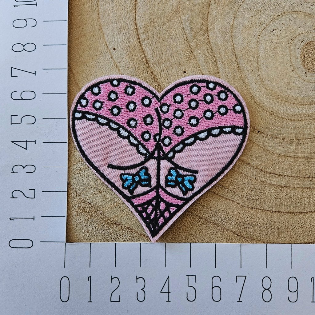 Strijk embleem applicatie Patch billen hart roze