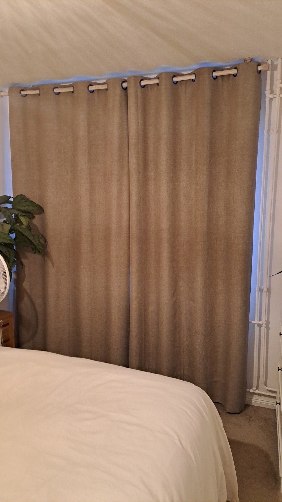 verduisterende gordijnen met roede rotan look, Ophalen, Gebruikt, Kwantum, Bruin