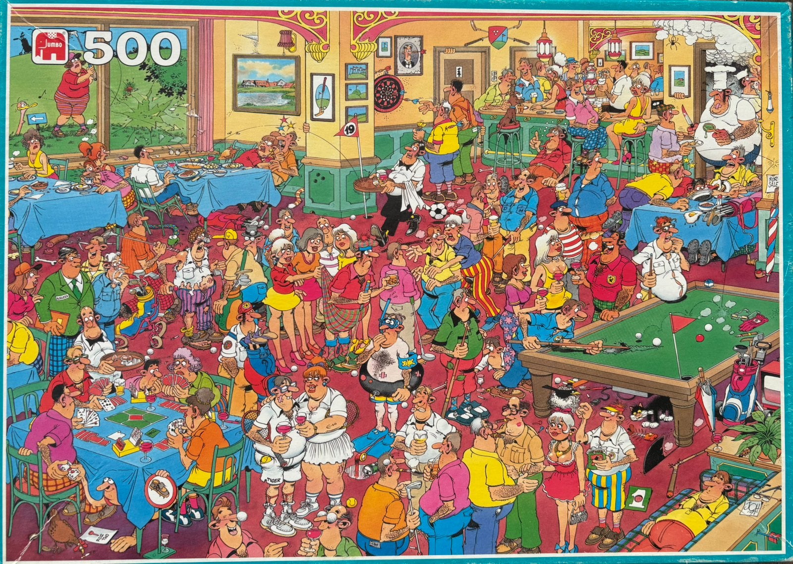 Jan van Haasteren, The 19th hole, 500 stukjes, Ophalen of Verzenden, 500 t/m 1500 stukjes, Zo goed als nieuw, Legpuzzel