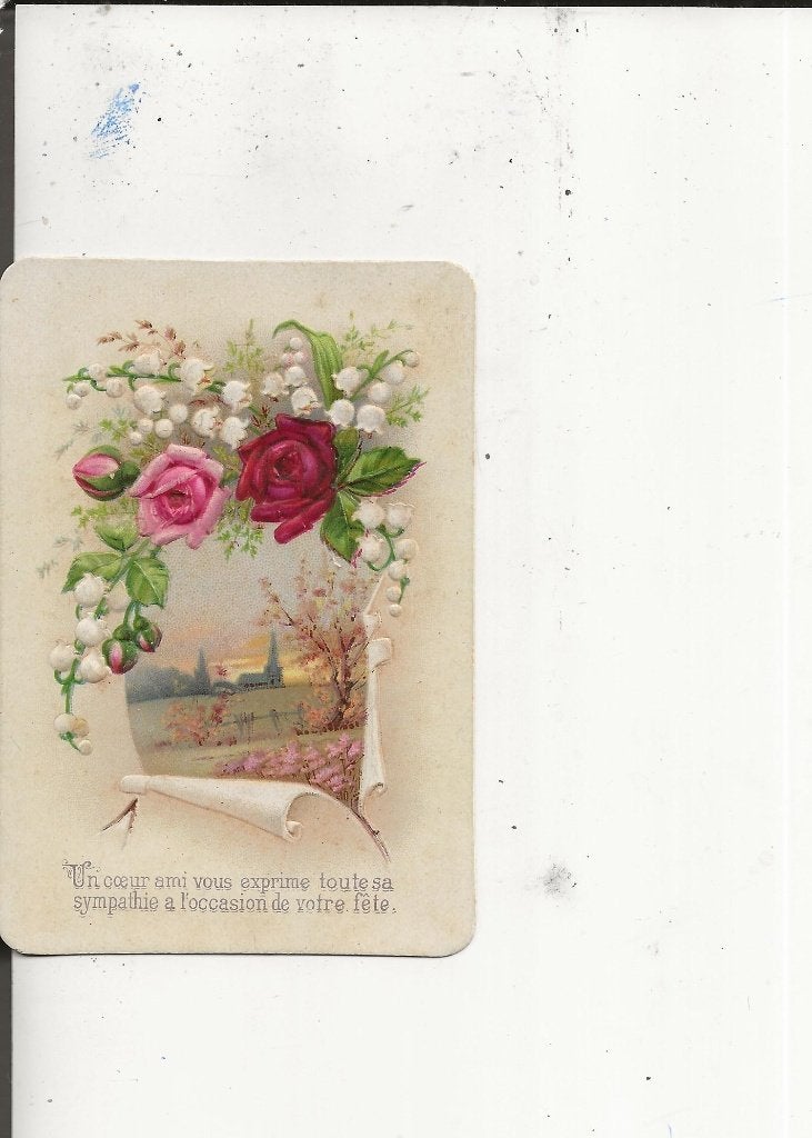 Gelukwensch met Lelietjes van dalen en rozen, Ophalen of Verzenden, Voor 1920, Ongelopen, Feest(dag)