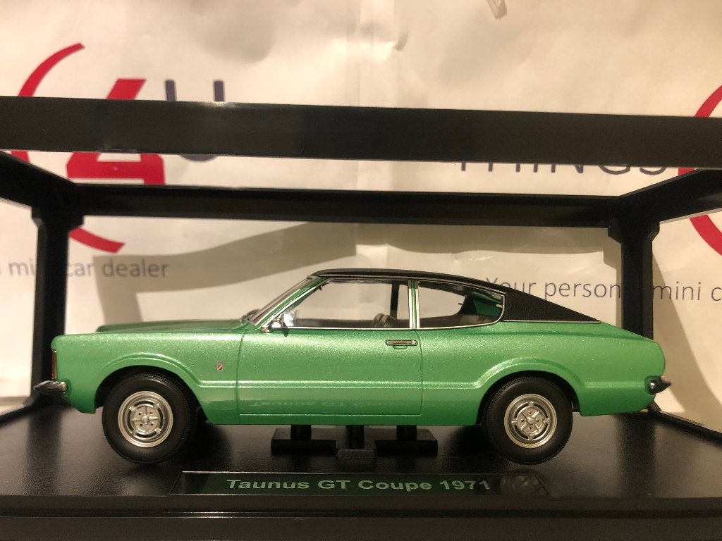 KK-Scale 1:18 Ford Taunus GT Coupe mit Vinyldach 1971 groen, Ophalen of Verzenden, Nieuw, Auto, Overige merken