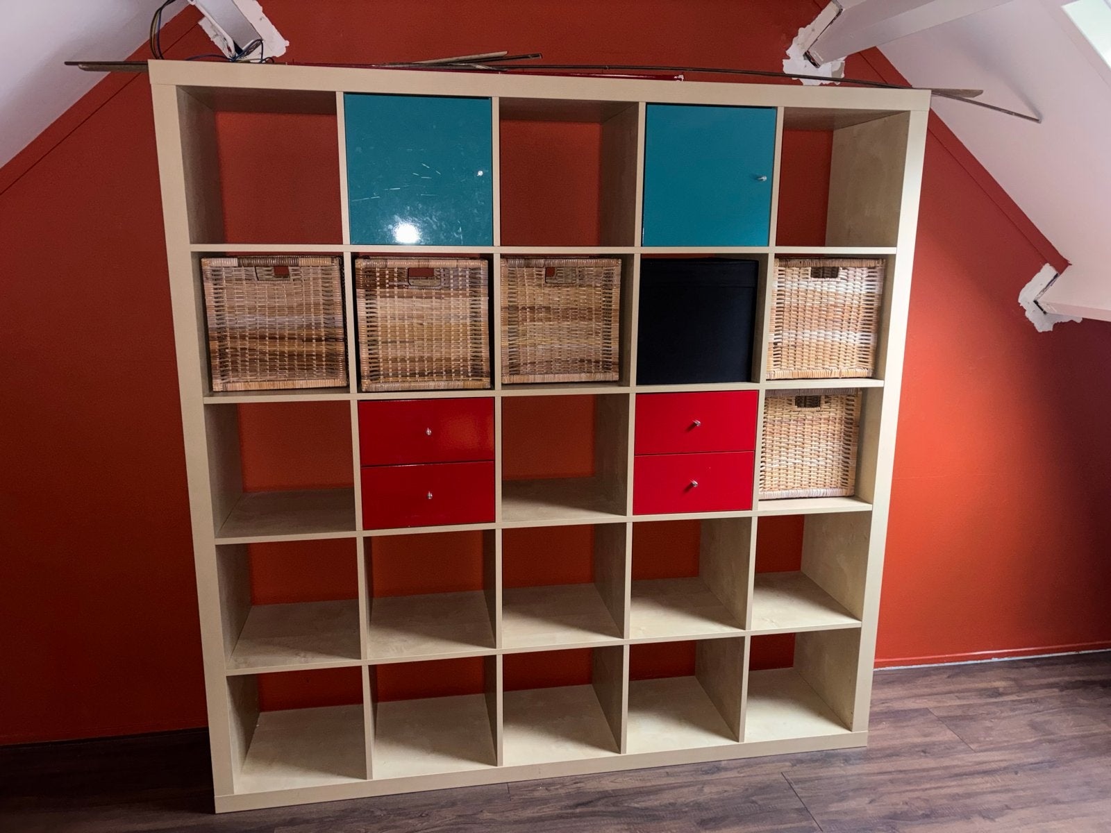 IKEA Kallax Kast 184x184 cm met Inzetstukken, Ophalen, Overige materialen, Gebruikt, Met deur(en)