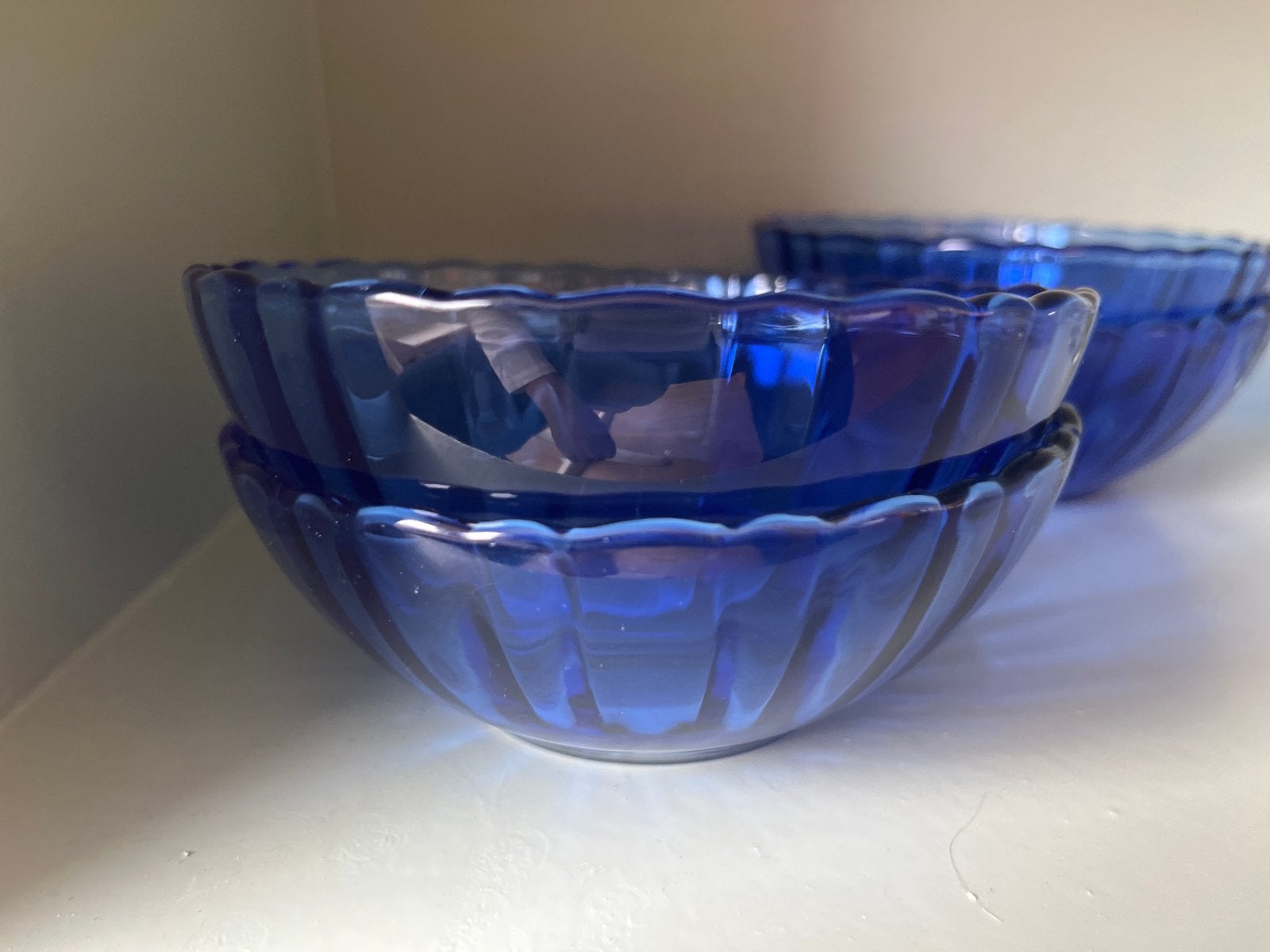 Set van 4 Crisal Portugal kobalt blauwe schaaltjes | vintage, Antiek en Kunst, Ophalen of Verzenden